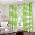 Green And White Check Pattern Print Extra Wide Grommet Curtains
