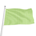 Green And White Check Pattern Print Flag