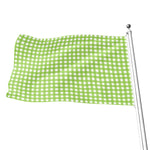 Green And White Check Pattern Print Flag