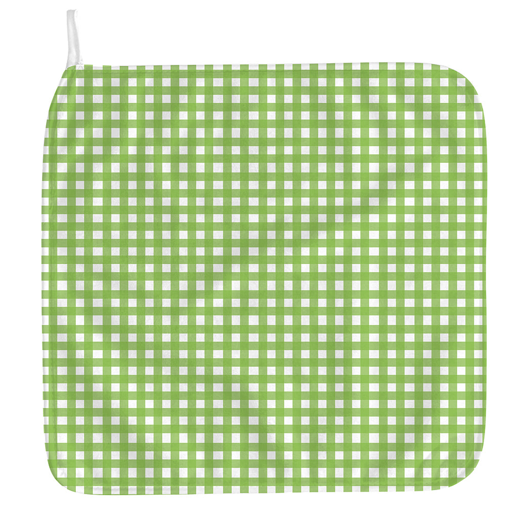 Green And White Check Pattern Print Hand Towel