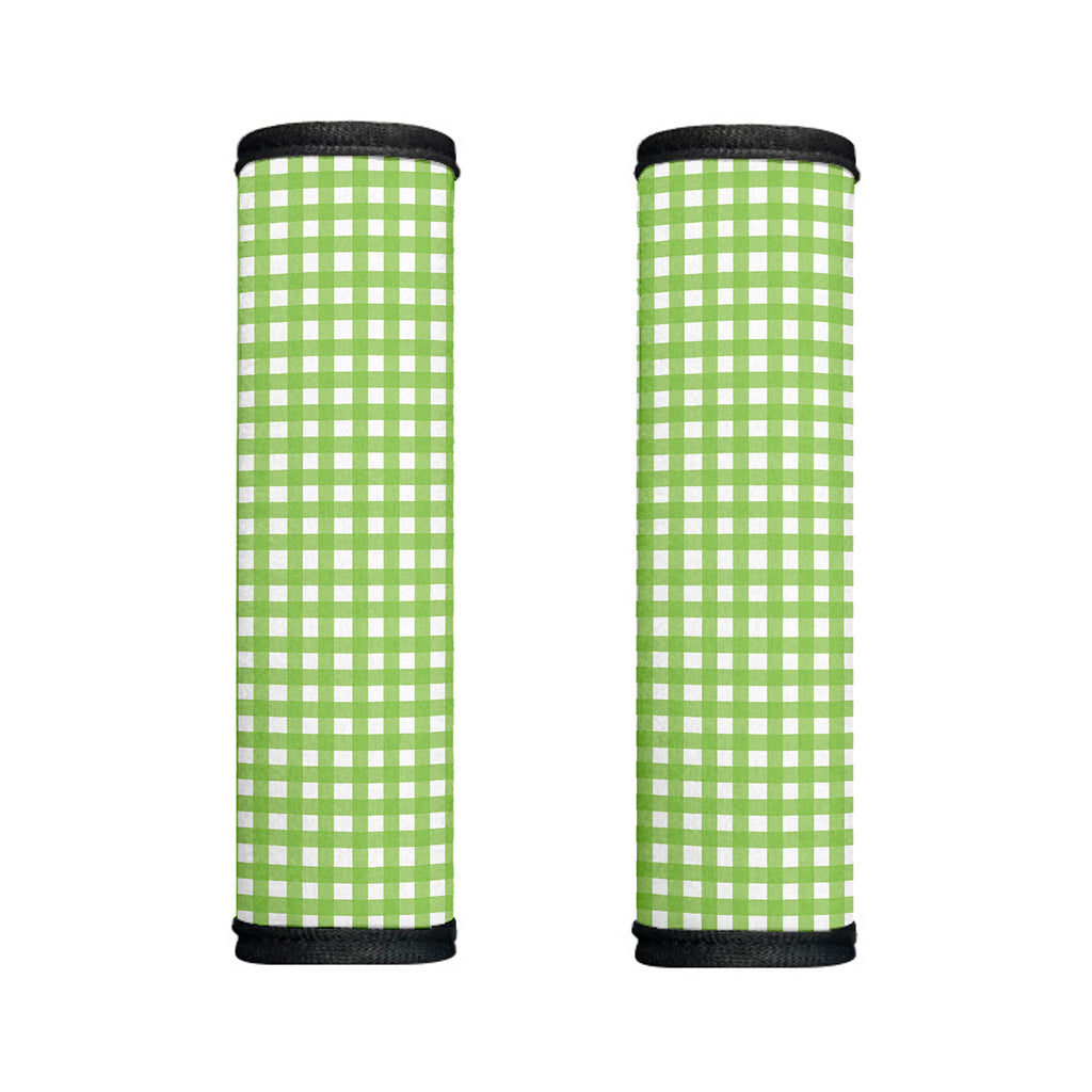 Green And White Check Pattern Print Handle Covers