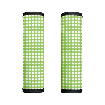 Green And White Check Pattern Print Handle Covers