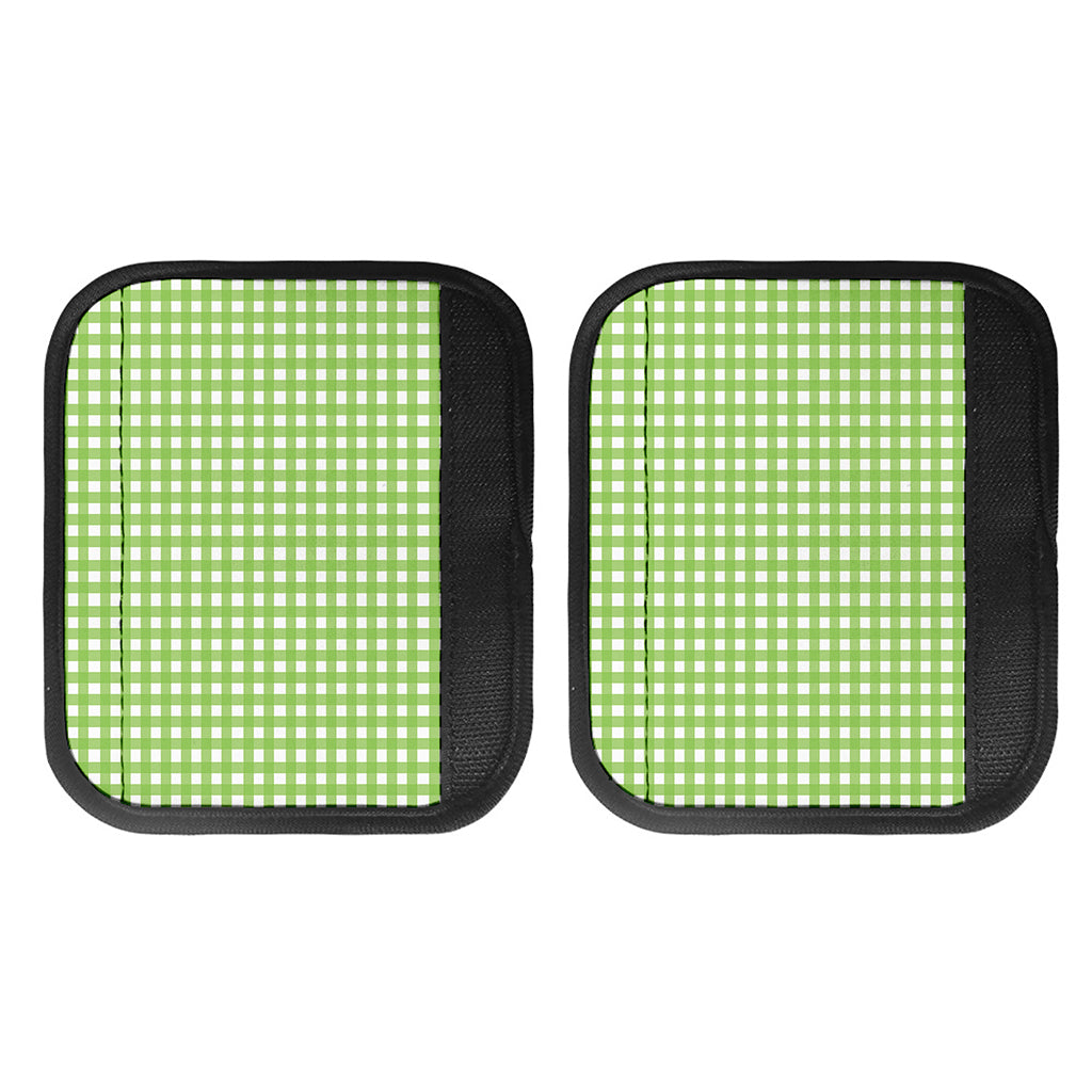 Green And White Check Pattern Print Handle Covers