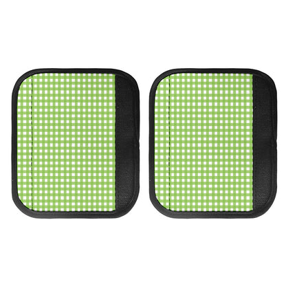 Green And White Check Pattern Print Handle Covers
