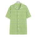 Green And White Check Pattern Print Hawaiian Shirt