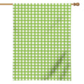 Green And White Check Pattern Print House Flag