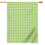 Green And White Check Pattern Print House Flag