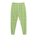 Green And White Check Pattern Print Jogger Pants