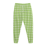 Green And White Check Pattern Print Jogger Pants