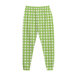 Green And White Check Pattern Print Jogger Pants
