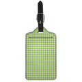 Green And White Check Pattern Print Luggage Tag