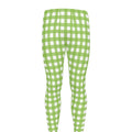 Green And White Check Pattern Print Men's Leggings