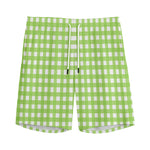 Green And White Check Pattern Print Men's Sports Shorts