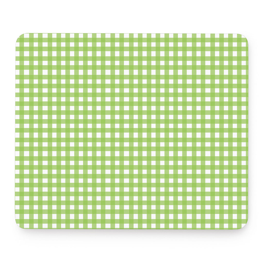 Green And White Check Pattern Print Mouse Pad