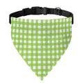 Green And White Check Pattern Print Over The Collar Dog Bandana