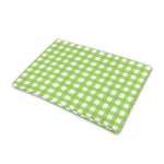 Green And White Check Pattern Print Pet Cooling Mat Cover
