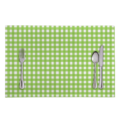 Green And White Check Pattern Print Placemat