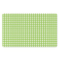 Green And White Check Pattern Print Polyester Doormat