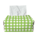 Green And White Check Pattern Print Rectangle Tissue Box Cover