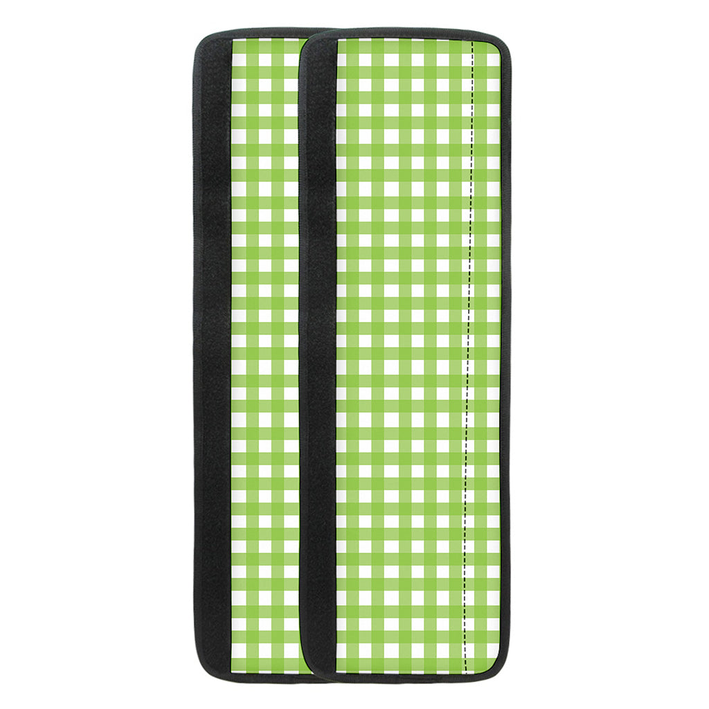Green And White Check Pattern Print Refrigerator Handle Covers