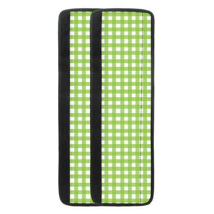 Green And White Check Pattern Print Refrigerator Handle Covers