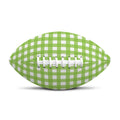 Green And White Check Pattern Print Rugby Ball