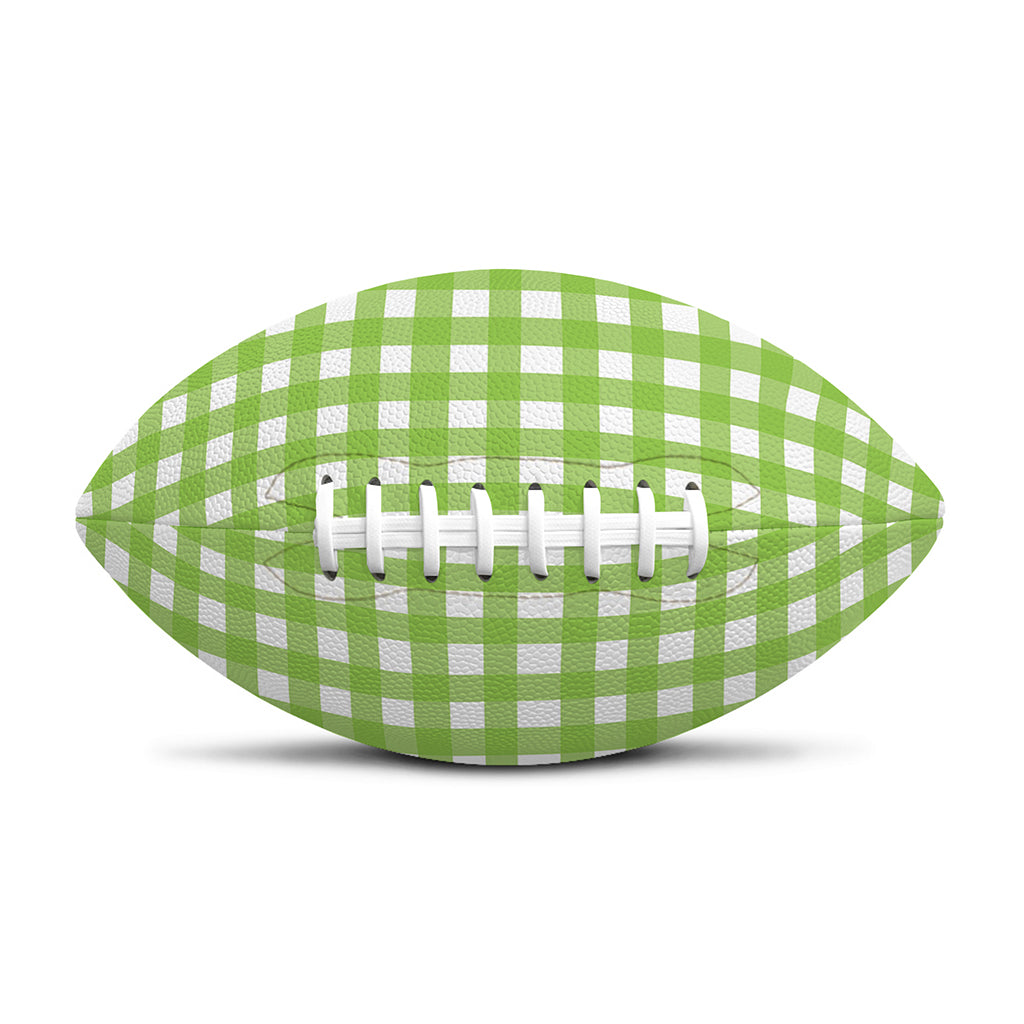 Green And White Check Pattern Print Rugby Ball