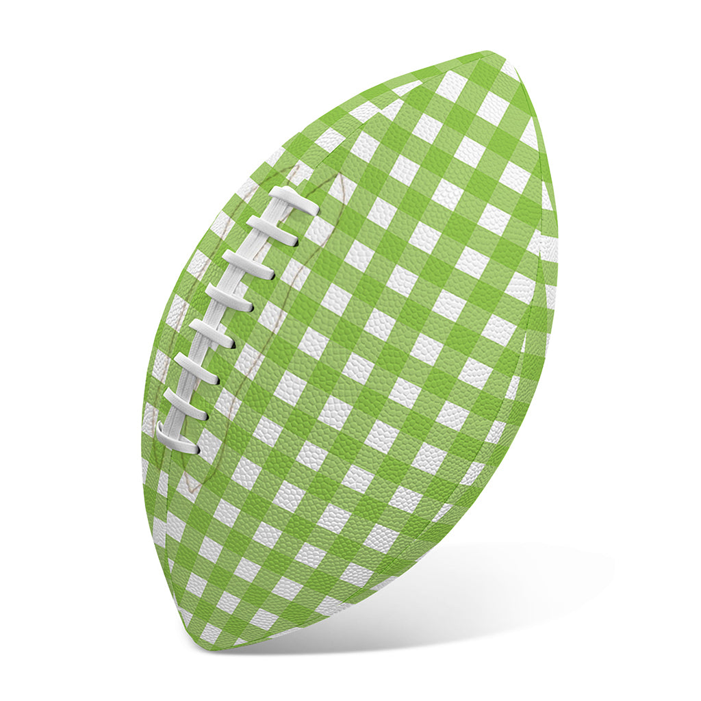 Green And White Check Pattern Print Rugby Ball