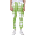 Green And White Check Pattern Print Joggers