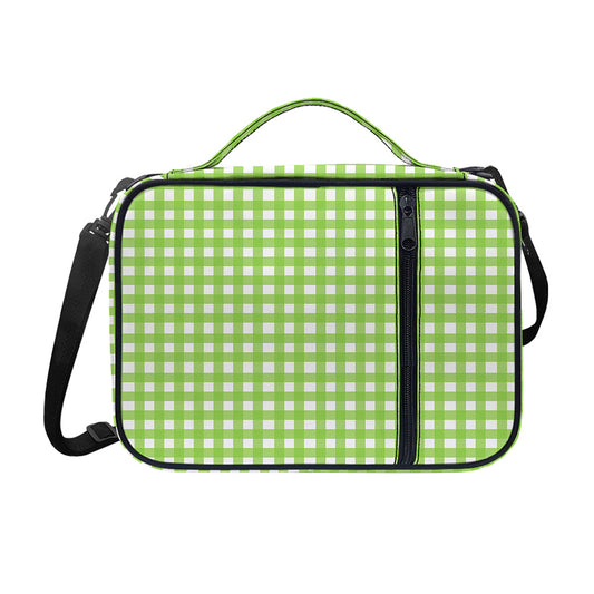 Green And White Check Pattern Print Shoulder Strap Bible Bag
