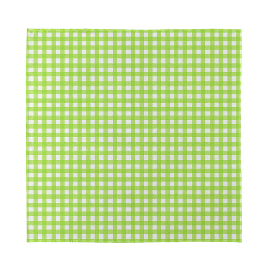 Green And White Check Pattern Print Silk Bandana