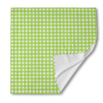 Green And White Check Pattern Print Silk Bandana