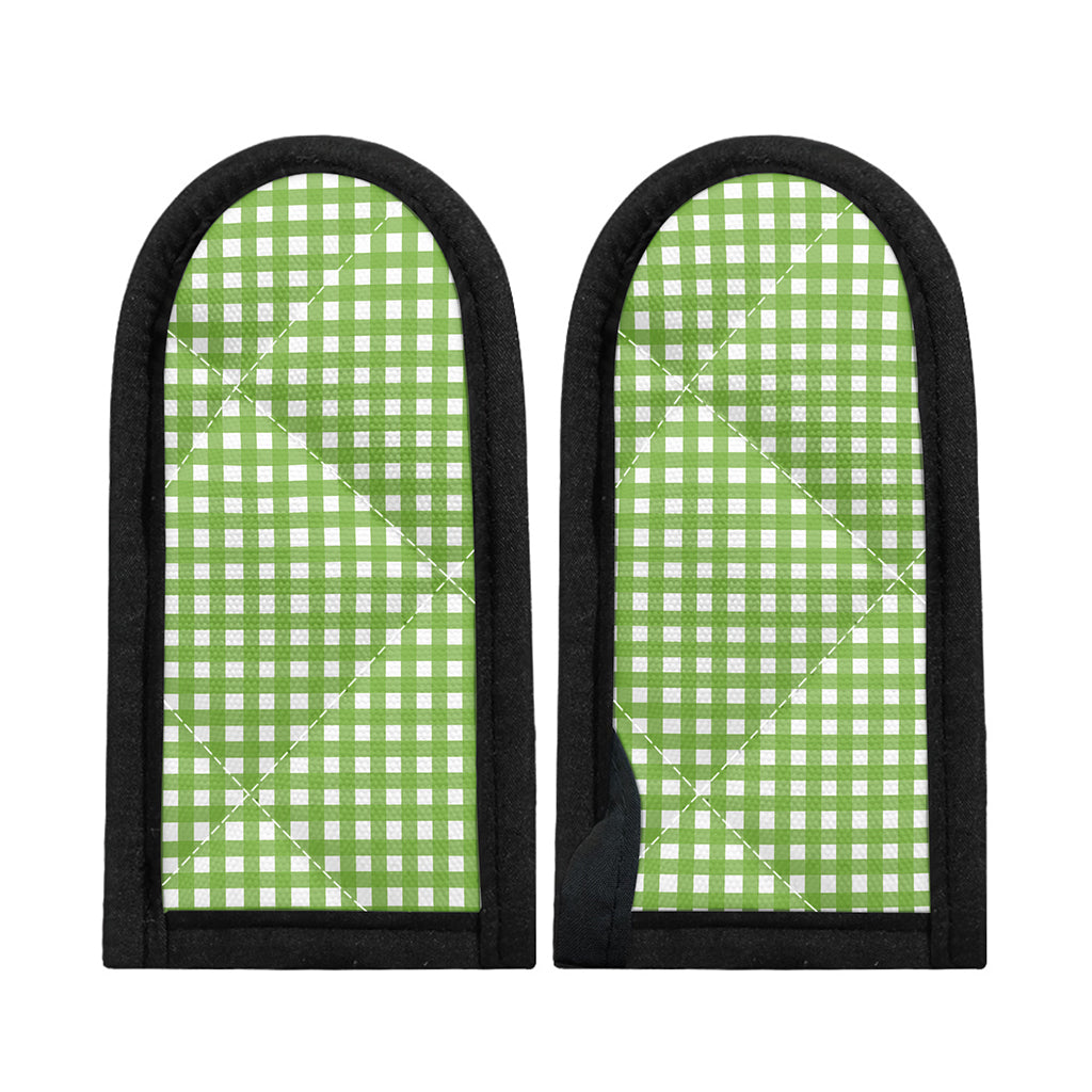 Green And White Check Pattern Print Skillet Handle Cover