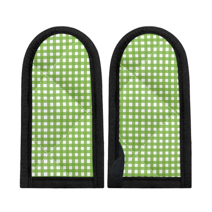 Green And White Check Pattern Print Skillet Handle Cover