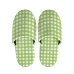 Green And White Check Pattern Print Slippers