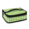 Green And White Check Pattern Print Small Lunch Bag