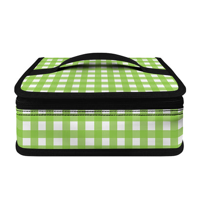 Green And White Check Pattern Print Small Lunch Bag