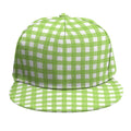 Green And White Check Pattern Print Snapback Cap