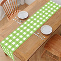 Green And White Check Pattern Print Table Runner