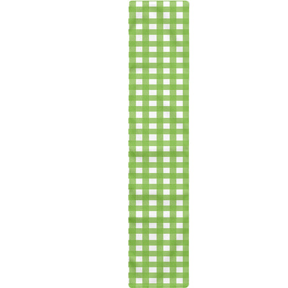 Green And White Check Pattern Print Table Runner