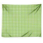 Green And White Check Pattern Print Tapestry