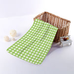 Green And White Check Pattern Print Towel