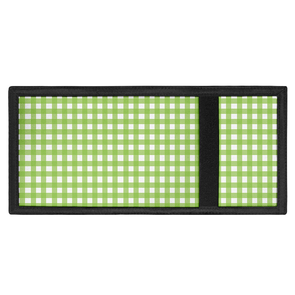 Green And White Check Pattern Print Trifold Wallet