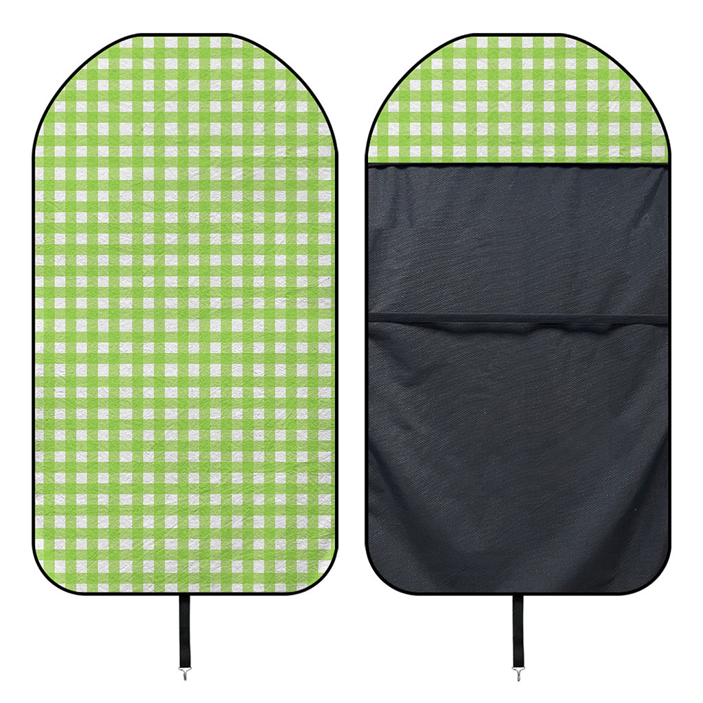 Green And White Check Pattern Print Waterproof Car Seat Cover