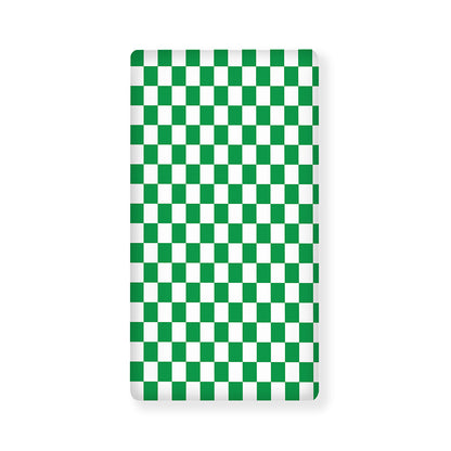 Green And White Checkered Pattern Print Baby Crib Sheet