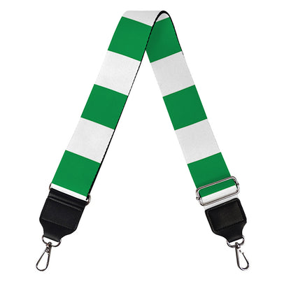 Green And White Checkered Pattern Print Bag Strap