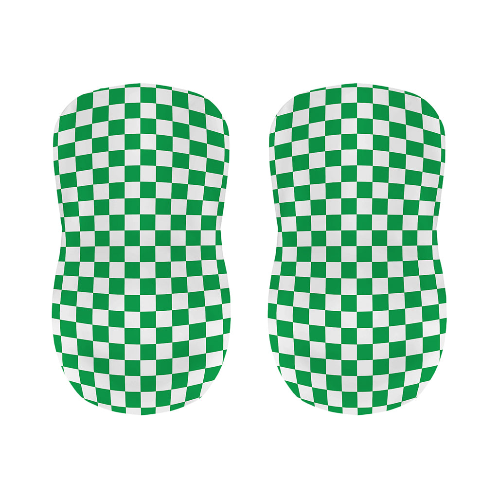 Green And White Checkered Pattern Print Bar Stool Covers