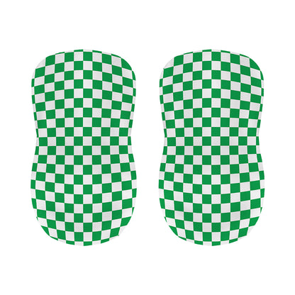Green And White Checkered Pattern Print Bar Stool Covers