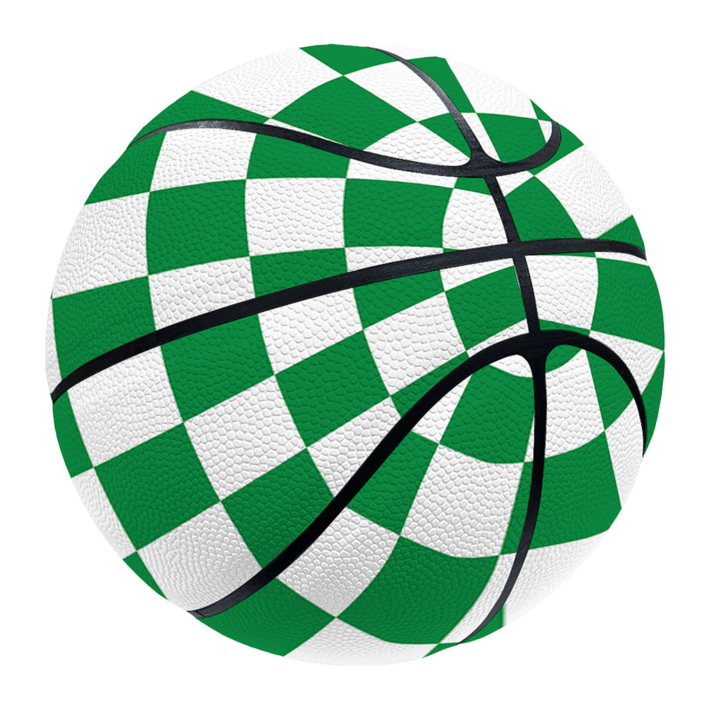 Green And White Checkered Pattern Print Basketball