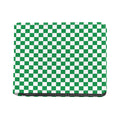 Green And White Checkered Pattern Print Bifold Wallet